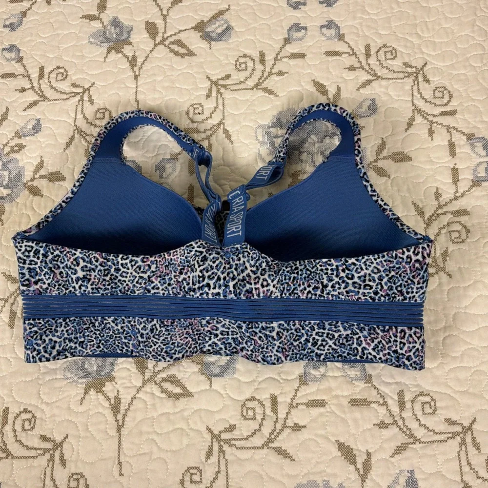 Victoria Sport Knockout Ultra Max Sports Bra Women 36D Blue Leopard Excellent